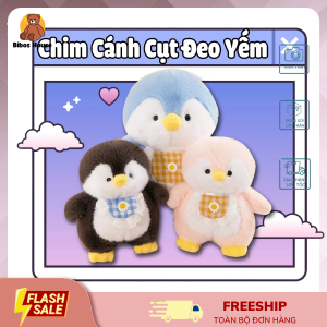 Gấu bông - Chú chim cánh cụt 🐧 nhồi bông đáng yêu có đeo yếm em bé xinh xắn