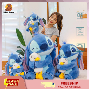 Gấu Bông Stitch Ôm Vịt, Gấu Bông Cute Cao Cấp DOMI, Thú Nhồi Bông Stitch làm Quà Tặng đáng yêu
